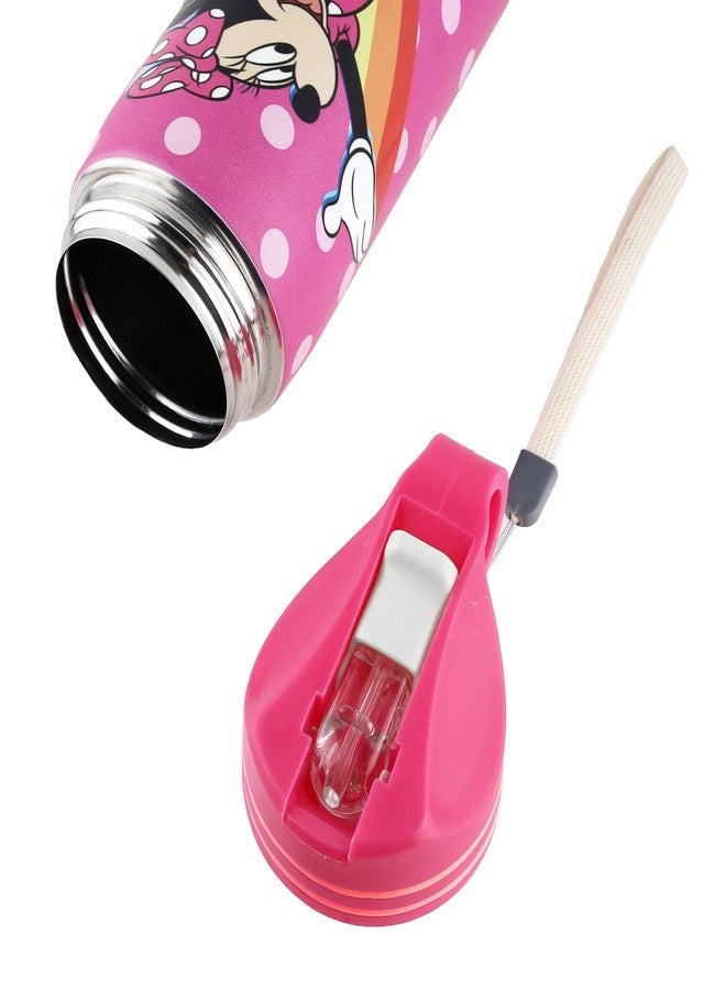 Comiclyfe Disney Minnie Mouse 500ml Stainless Steel Sipper Water Bottle - Leak-Proof, Airtight, with Carrying Loop - Perfect for Girls & Back to School (Pink) - Image 5
